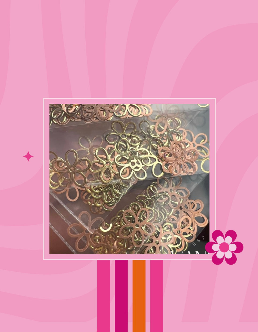 Metallic Flower Gold (100pcs)